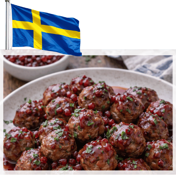 Swedish meatballs with lingonberry sauce